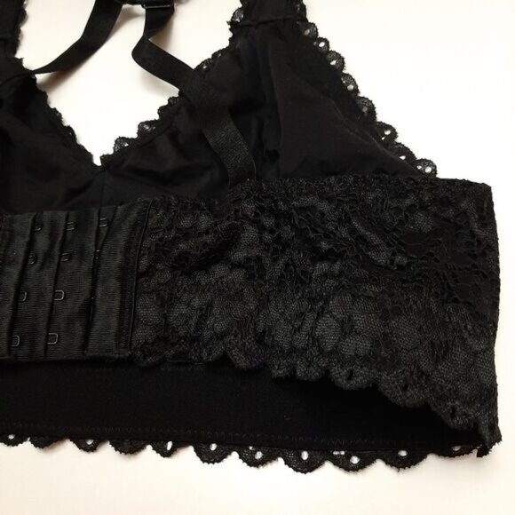 PARFAIT Adriana Black Lace Non-Wired Bralette Longline Bra Sz 36DD - Picture 13 of 16